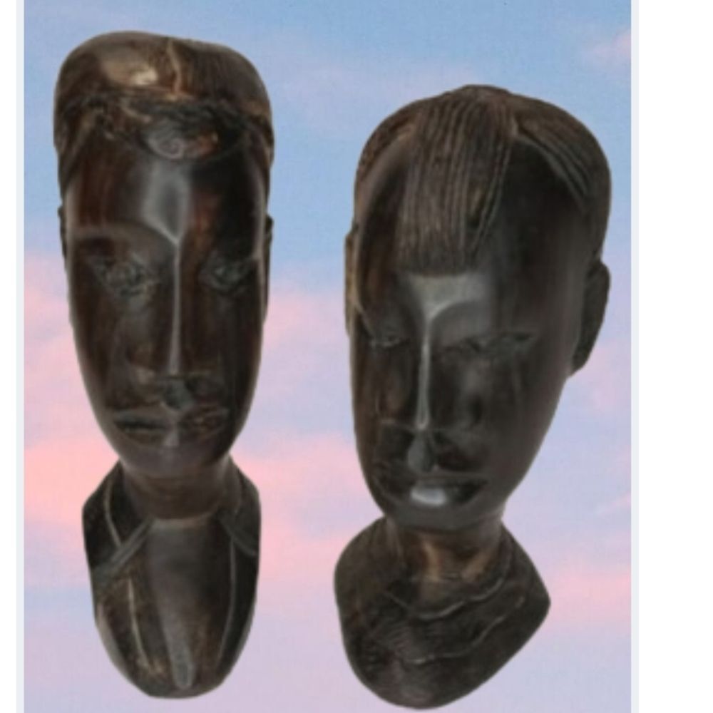 African Wood Carved Heads